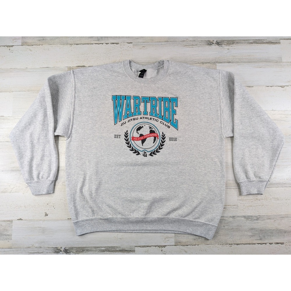 Wartribe Sweatshirt Mens XL Jiu Jitsu MMA Fighting Athletic Club Gray Pullover